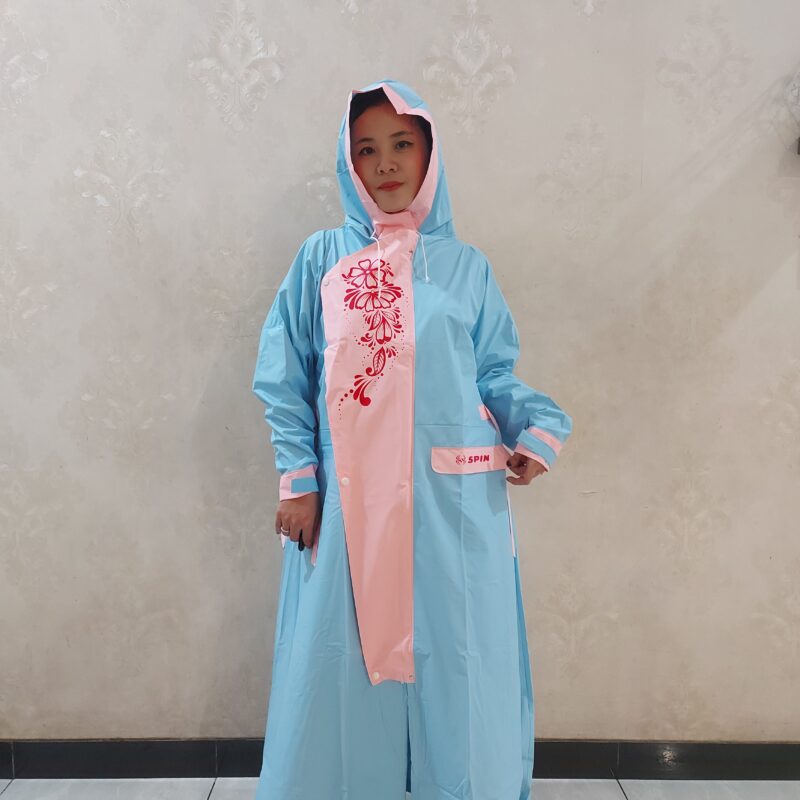 Jas Hujan Gamis Calista Biru