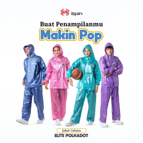 Jas Hujan Spin Elite Polkadot