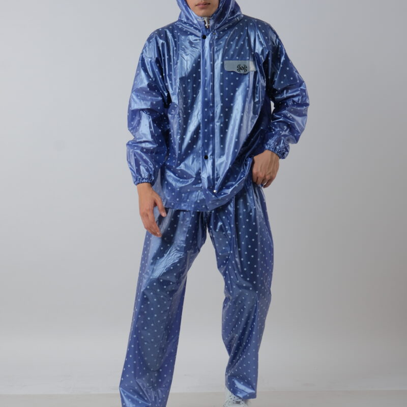 Jas Hujan Jaket Celana Elite Polkadot Biru