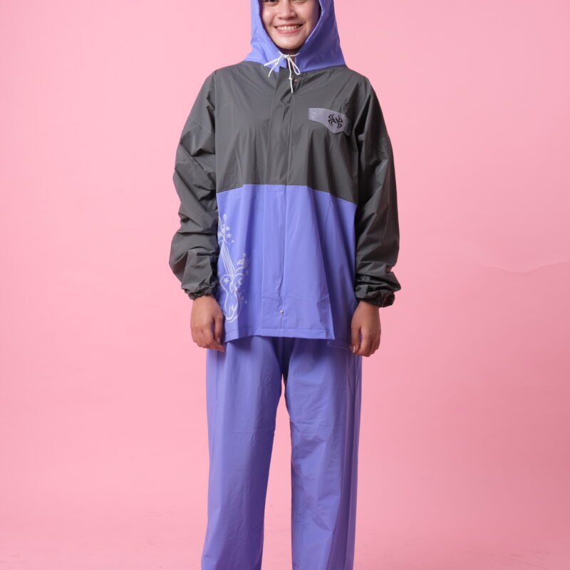 Jas Hujan Celana Harmony Hijau Ungu