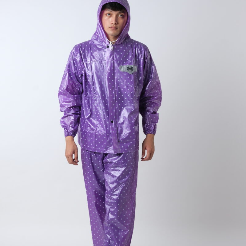 Jas Hujan Jaket Celana Elite Polkadot Ungu