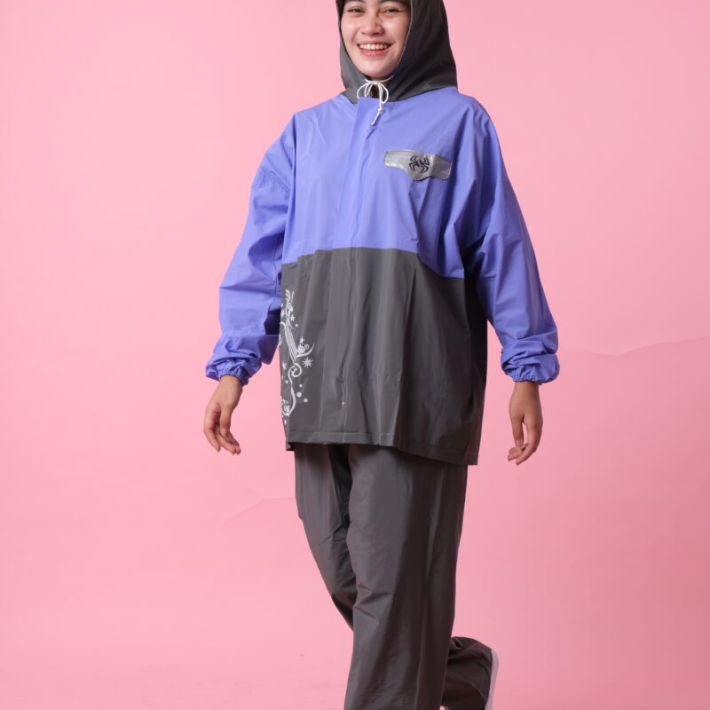 Jas Hujan Celana Harmony Ungu Hitam
